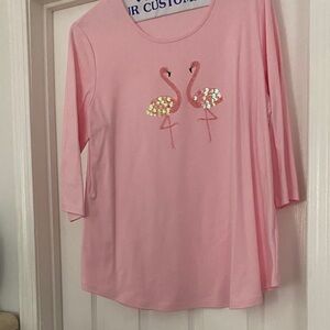 Pink Flamingo Sequin Women's Top